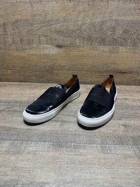 Calvin Klein Jacinta Black Leather Slip On Fashion Sneaker Women's Size 9